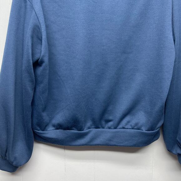 Zaful Womens Navy Blue Pullover Cropped Sweatshirt Size Medium Activewear Casual - Picture 4 of 10